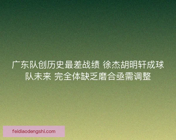 广东队创历史最差战绩 徐杰胡明轩成球队未来 完全体缺乏磨合亟需调整